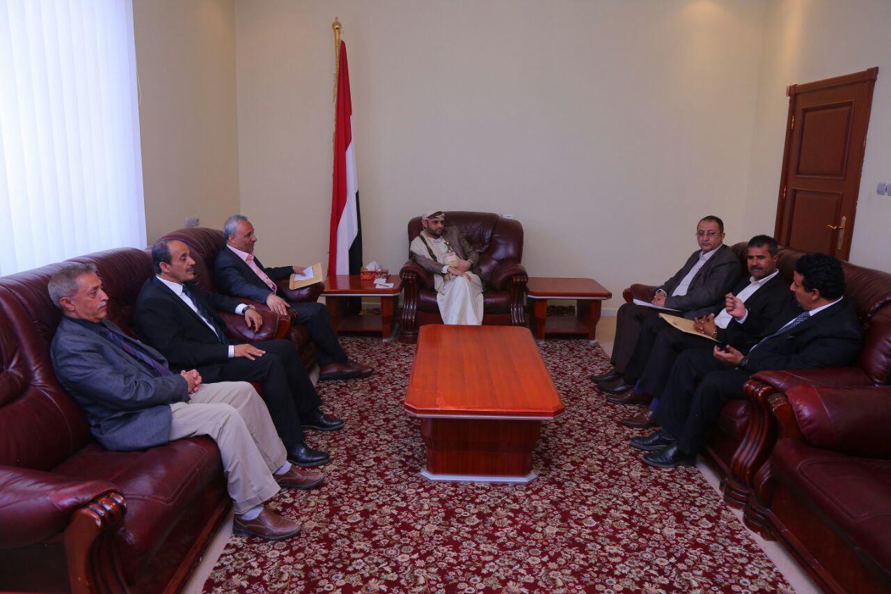 المشاط يلتقي الجنيد ووزيرا الأشغال والمياه والبيئة ونائب وزير الكهرباء