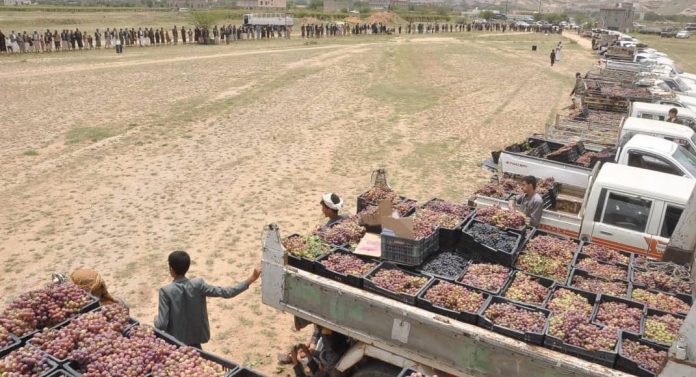 بني حشيش ترفد جبهات القتال بقافلة غذائية كبرى