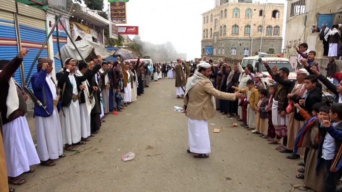 ريمة وقفة احتجاجية في الجبين للتنديد باستمرار العدوان