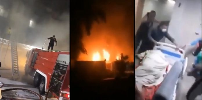 حريق ضخم في مستشفى ابن الخطيب