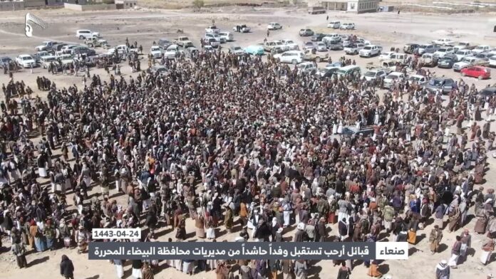 قائد الثورة يلتقي بوفد عدد من مديريات البيضاء ويؤكد انها مستهدفة من العدوان