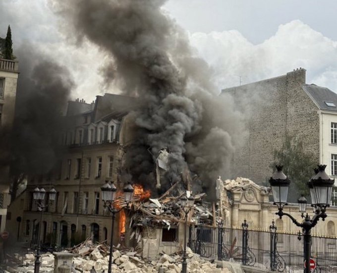 انفجار واندلاع حريق بالعاصمة الفرنسية باريس يتسبب بخسائر مباني واصابة 16 شخص