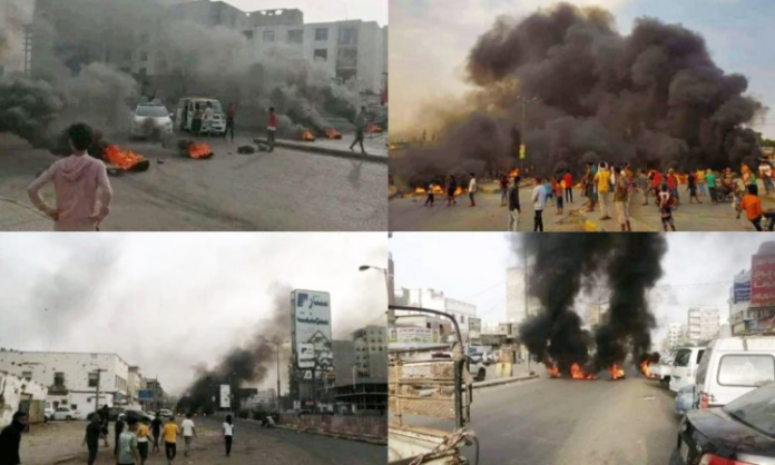 جرعة سعرية جديدة تفجر اضراب شامل واحتجاجات في عدد من الشوارع وتتسبب في نزوح عشرات الأسر من عدن الى مناطق صنعاء