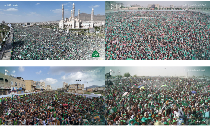 بحشود مليونية غير مسبوقة.. الشعب اليمني يحتفل بذكرى المولد النبوي في العاصمة صنعاء وبقية المحافظات (صور)