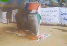 غضب شعبي عارم في شبوة.. متظاهرون يحرقون أعلام الإمارات وأمريكا وإسرائيل وصورة محمد بن زايد